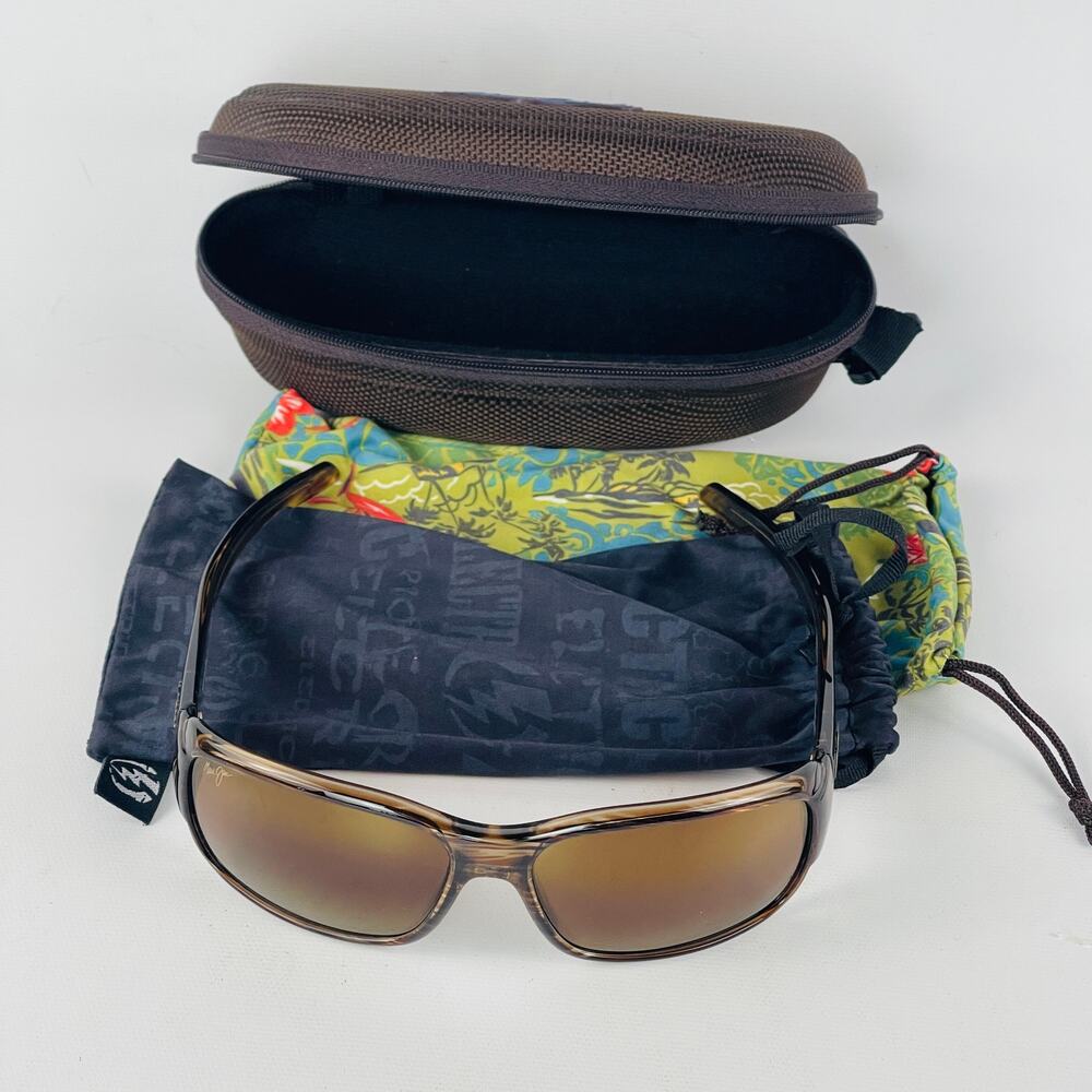 Maui Jim Hamoa Beach Sunglasses Rootbeer Frame w Case/2 Sacks JML-226-15 Italy
